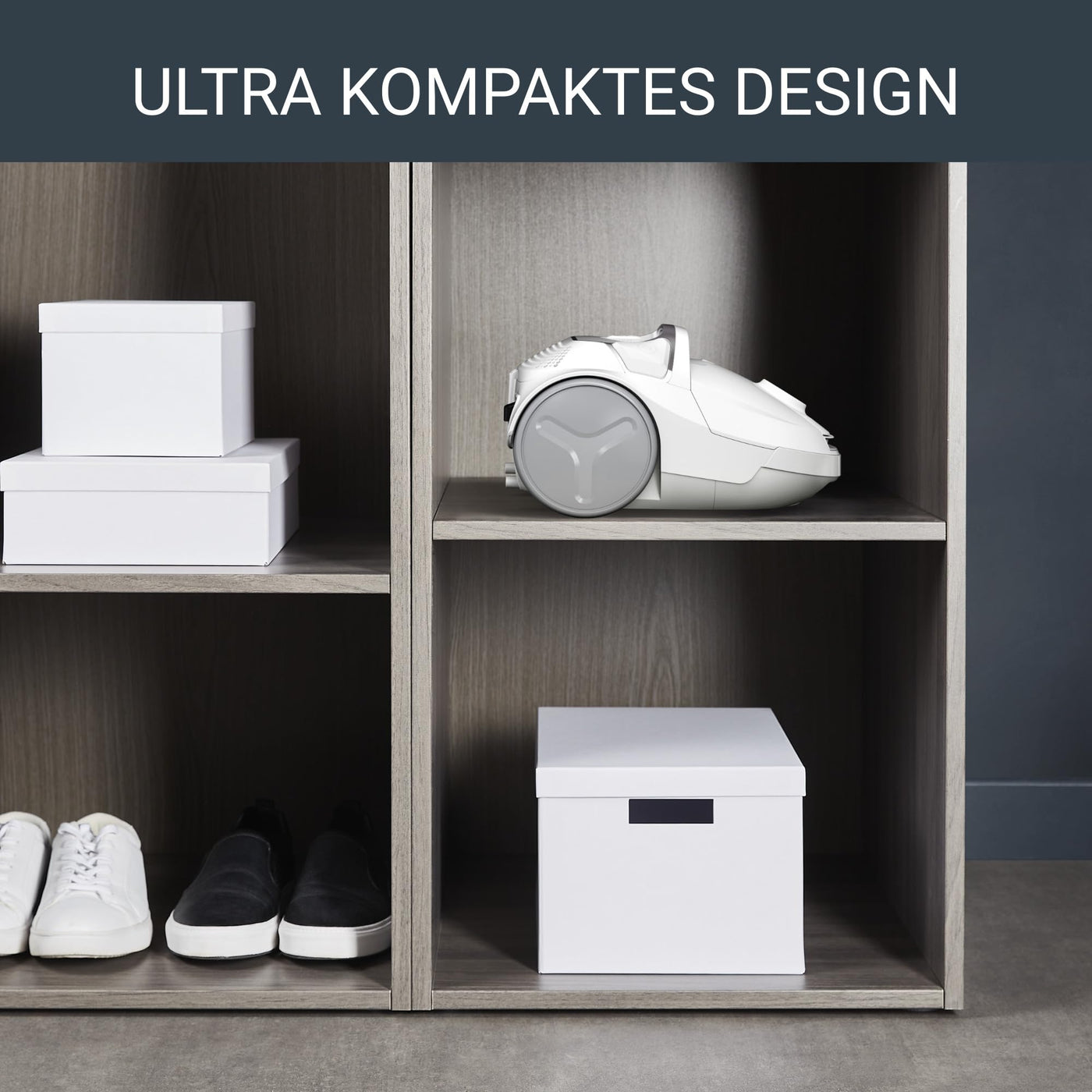 Rowenta Compact Power Staubsauger mit Beutel, Niedriger Energieverbrauch, 900 Watt, 3 Liter Staubbeutel, Langes Kabel, Weiß, RO3927EA