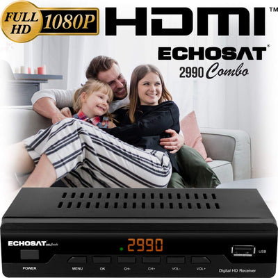 Kabelreceiver Kabel Receiver Receiver für digitales Kabelfernsehen 2990 Combo DVB-C (HDTV,DVB-C / C2, DVB-T/T2, HDMI, SCART, USB 2.0, WLAN optional) + HDMI Kabel