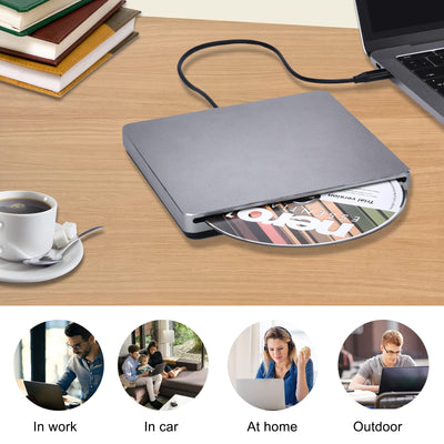 NOLYTH Externes DVD Laufwerk, CD Laufwerk Extern USB, Slot-in DVD Laufwerk Extern für Mac, Portable Externe Optische Laufwerke DVD Brenner Extern CD Externes Laufwerk für Laptop PC Apple Windows