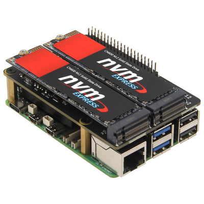 Geekworm X1004 Dual M.2 NVMe SSD Shield PCIe Peripheral Board for Raspberry Pi 5
