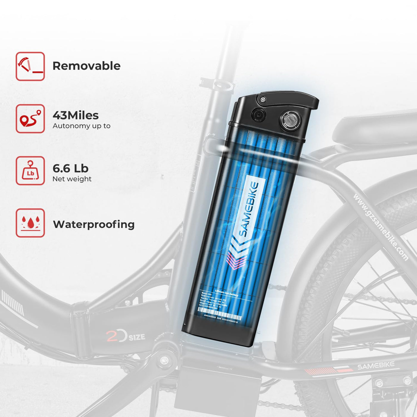 SAMEBIKE E Bike Elektrofahrrad E-Bike Klapprad 20" E-Fahrrad klapprad,432WH Lithium-Akku,für Lange Reichweite bis 60-110km, Falt-Elektrofahrräder für Herren Damen mit 7 Gängen (CY20)