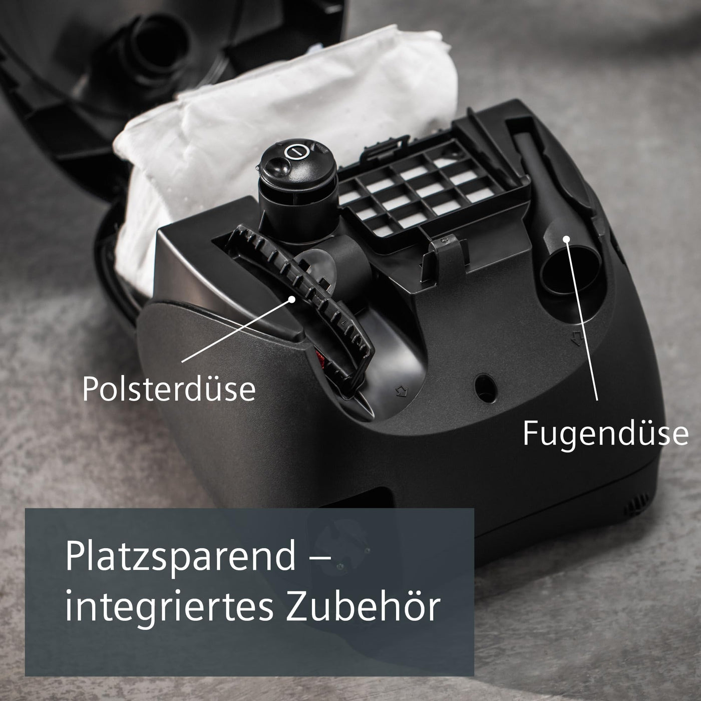 Siemens Staubsauger mit Beutel Z 3.0 extreme power VSZ3XTRM11, Bodenstaubsauger, XXL-Polsterdüse ideal für Tierhaare, Bodendüse für Parkett, Teppich, Fliesen, niedriger Stromverbrauch, 850 W, schwarz