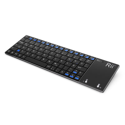 Rii K12+ Sehr Dünne 2.4GHz Wireless Kabellose Tastatur (80 Keys DE QWERTZ) mit Größe Touchpad-Maus Aluminium - gehäuse.