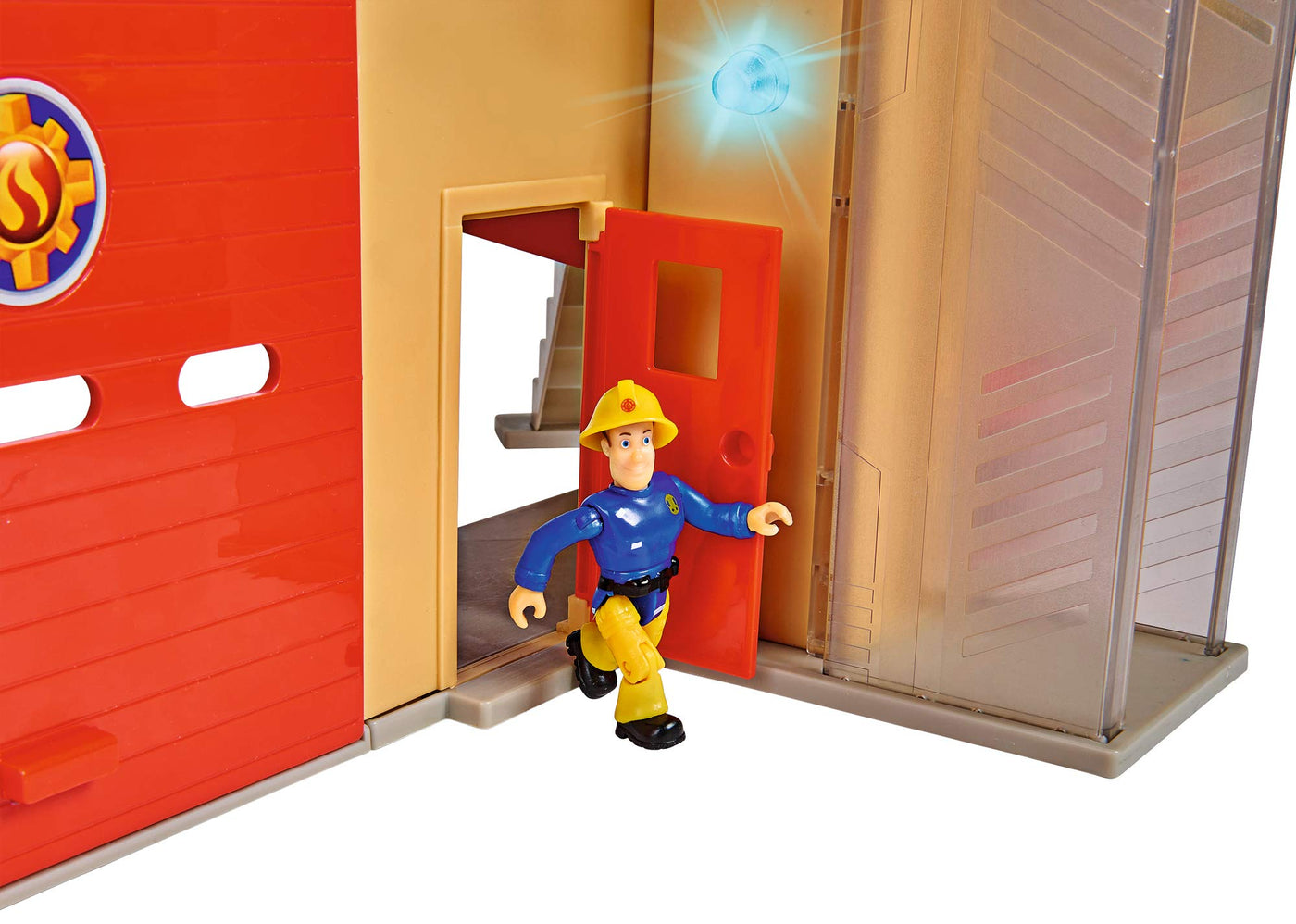 Simba 109252577 - Feuerwehrmann Sam Mega Feuerwehrstation XXL große Feuerwehrwache inklusive Sam Spielfigur, mit Licht, Sound und Funkgerät, für Kinder ab 3 Jahren[Exklusiv bei Amazon]