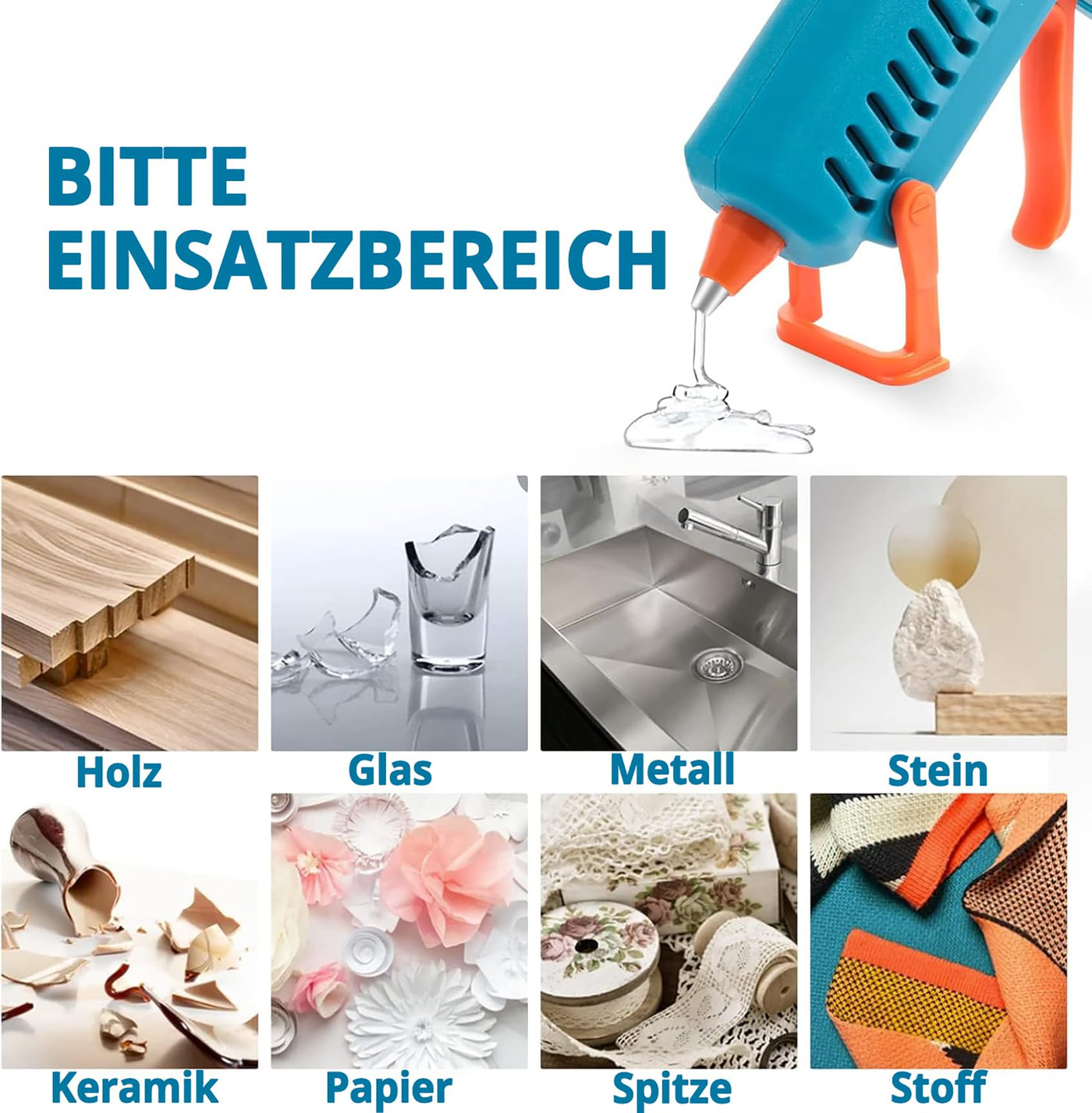 Heißklebepistole 50W Tilswall, Klebepistole mit 75pcs Klebesticks 7mm x 130mm Transparente Klebepistole Set für Schule DIY Kunst, Handwerk und Schnelle Reparaturen in Haus