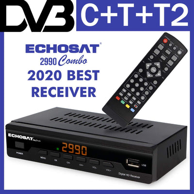 Kabelreceiver Kabel Receiver Receiver für digitales Kabelfernsehen 2990 Combo DVB-C (HDTV,DVB-C / C2, DVB-T/T2, HDMI, SCART, USB 2.0, WLAN optional) + HDMI Kabel