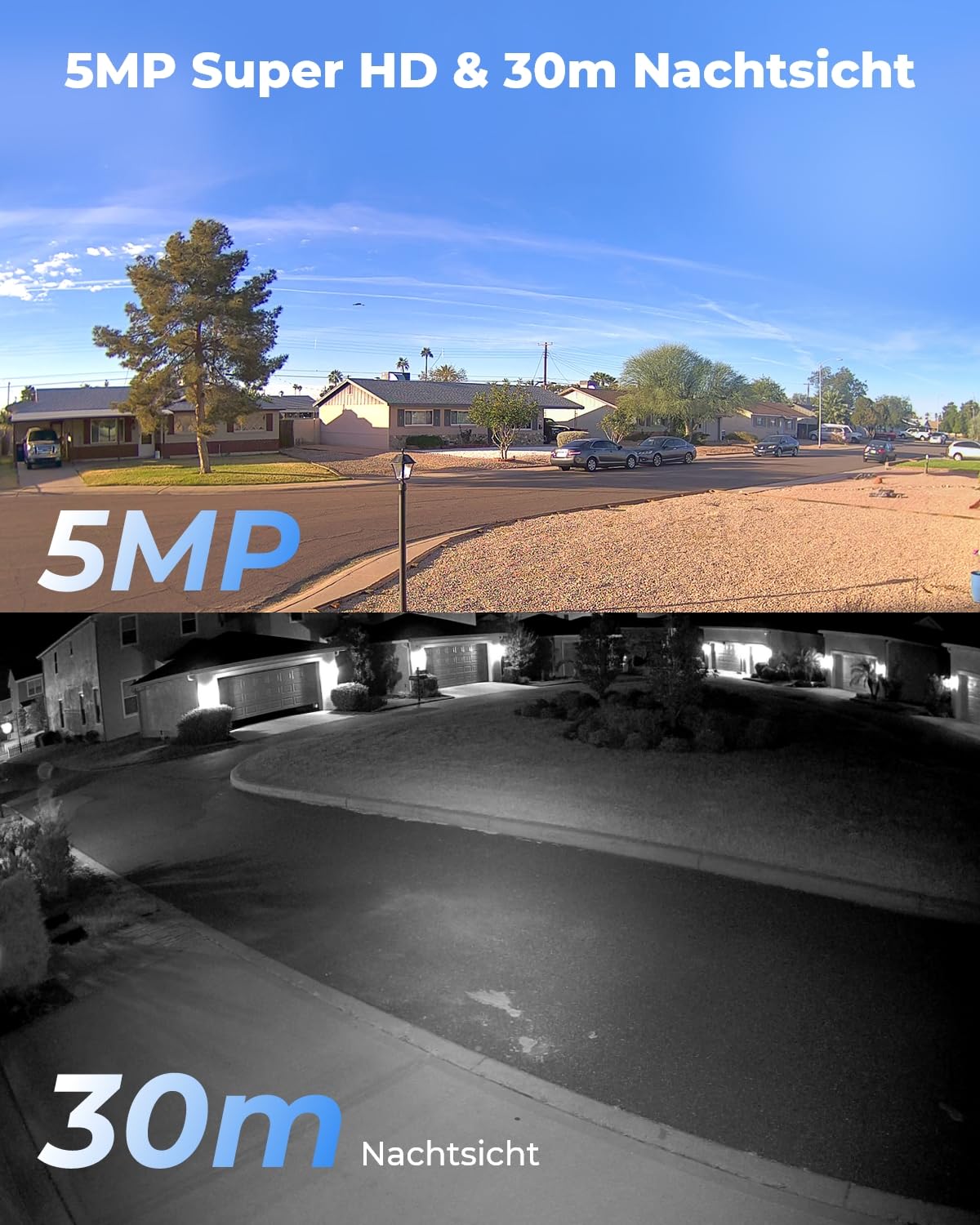 Reolink 5MP WLAN Kamera Outdoor, 2,4GHz/5GHz WLAN CCTV IP Kamera Aussen mit Person/Auto/Tiererkennung, IP67 Wetterfest, Nachtsicht, Bewegungsmelder, SD-Kartenslot, Zeitraffer, Außenkamera RLC-510WA