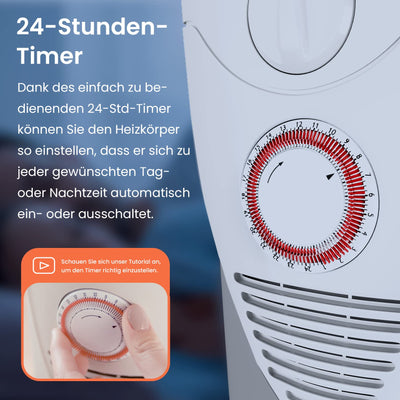 Pro Breeze 2500W Ölradiator energiesparend - Elektro Heizkörper mit 11 Rippen, integrierter Zeitschaltuhr, 3 Heizstufen, regulierbaren Thermostat und Sicherheitsabschaltfunktion