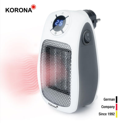 Korona 60010 Steckdosenheizer mit Frostwächter Funktion | 600 Watt | Digitales Display | Einstellbare Temperatur | Ideal für schnelle, punktgenaue Wärme in Räumen mit 10-20 m²