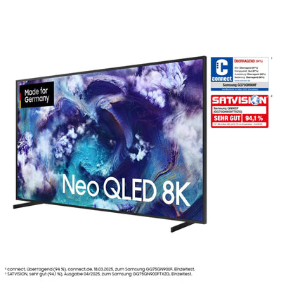 SAMSUNG Neo QLED 8K QN900F 75 Zoll (189 cm) Mini LED, UHD Fernseher, 8K AI Upscaling, Glare Free, Metal Frame Design, Knox Security, Dolby Atmos, Art Store Galerie, Samsung Vision AI Smart TV (2025)
