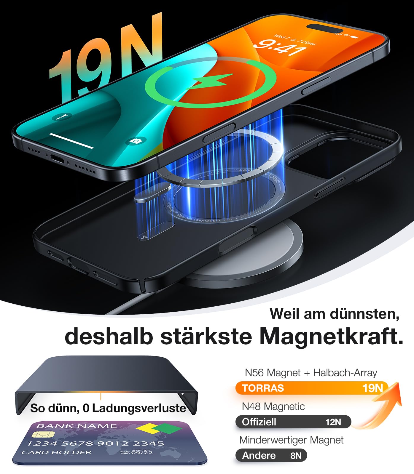 TORRAS Ultra Dünn für iPhone 16 Pro Hülle für MagSafe [Nr. 1 Magnetkraft] Handyhülle iPhone 16 Pro Stoßfest Kratzfest & Samtiger Griff Slim Hülle iPhone 16 Pro Case mit Kamera-Ständer Schwarz