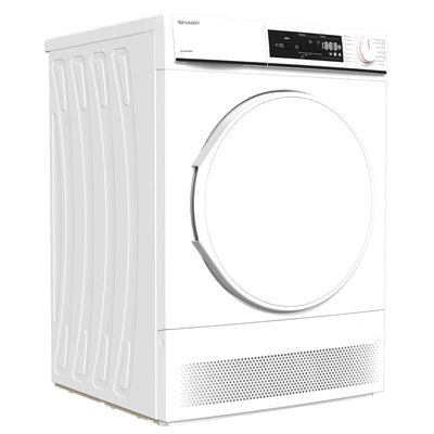 Sharp KD-NCA7S7PW91-DE Kondenstrockner / 7kg / LED-Display/Trommelbeleuchtung / 15 Trockenprogramme inkl. 12-Minuten-Schnelltrockenprogramm/Startzeitvorwahl