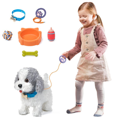 OR OR TU Hund Spielzeug Kinder Plüschwelpe Leckt Elektronische Haustiere mit Ferngesteuerter,Interaktives Spielzeug Hund der Läuft und Bellt für Kinder Mädchen Junge Geschenk