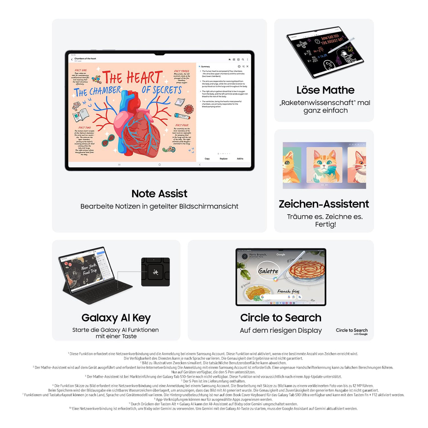 Samsung Galaxy Tab S10 Ultra AI Tablet, Android Tablet, 12 GB RAM, 256 GB Speicher, AMOLED-Display, Antireflexionsbeschichtung, Inkl. S Pen, WiFi, Platinum Silver, 36 Monate Herstellergarantie