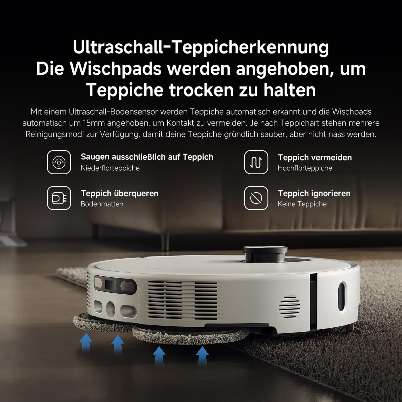 XIAOMI Robot Vacuum 5 Pro Saugroboter mit Wischfunktion, 20.000Pa, Ausfahrbarer Mopp & Seitenbürste, Selbstreinigende All-in-One Basisstation, KI-Navigation, App & Sprachsteuerung