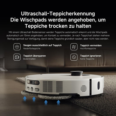 XIAOMI Robot Vacuum 5 Pro Saugroboter mit Wischfunktion, 20.000Pa, Ausfahrbarer Mopp & Seitenbürste, Selbstreinigende All-in-One Basisstation, KI-Navigation, App & Sprachsteuerung