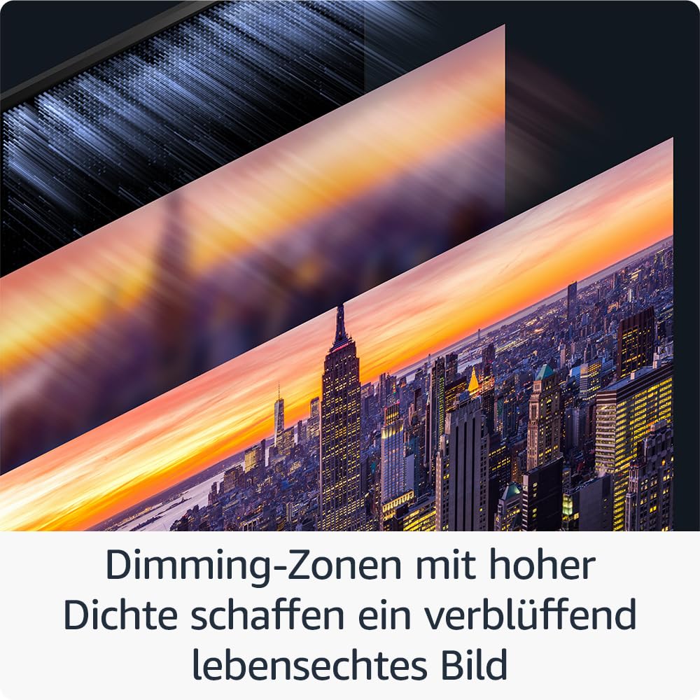 Wir stellen vor: Die Amazon Fire TV Omni-Mini-LED-Serie, QLED-Smart-TV mit 55 Zoll (139 cm), 4K UHD, Dolby Vision IQ, Ambient-TV, 144-Hz-Spielmodus, Local Dimming und Sprachsteuerung mit Alexa