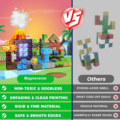 Magnetische Bausteine - 150 Teile Magnetic Blocks - Wald und Dinosaurier - Montessori magnetisches Spielzeug für Kinder ab 3 4 5 6 7 8 9 Jahren, kreative Geschenke für Jungen und Mädchen