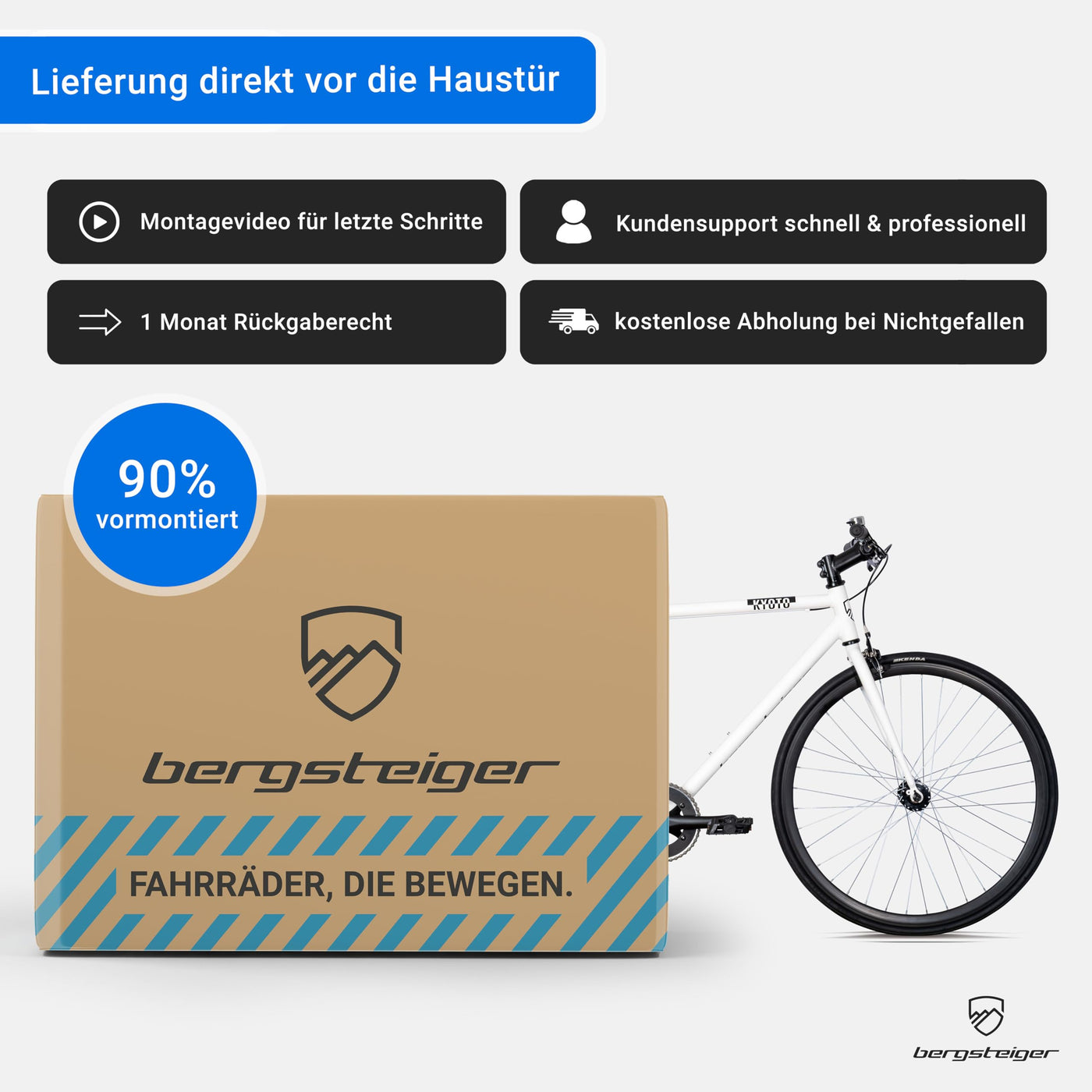 Bergsteiger Kyoto 28 Zoll Singlespeed Fixie Fahrrad, Aluminium Rahmen, Flip-Flop-Nabe, Retro-Design, Fixed Gear, Urban Bike für Herren & Damen