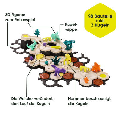Ravensburger GraviTrax Junior Starter-Set L Dino 24586 - Kugelbahn ab 3 Jahre - Murmelbahn und Konstruktionsspielzeug für Kinder - Dino Geschenk für Jungen und Mädchen