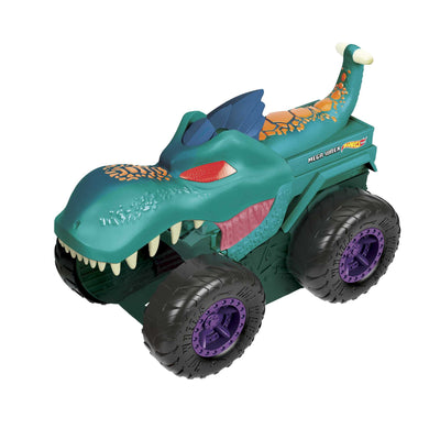 Hot Wheels Monstertruck Mega Wrex, 'frisst und verdaut' Hot Wheel Autos, mit Beleuchtung und Geräuschen, Auto Spielzeug, Spielzeug ab 4 Jahre, GYL13