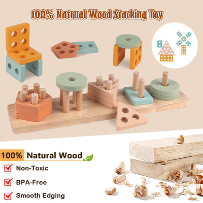 Musikinstrumente für Kinder ab 1-3 Jahre Holz Montessori Instrumente Musikinstrumente Baby 6 bis 12 Monate Percussion-Instrumente Musikspielzeug-Set für Kleinkinde (Natürlich)