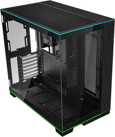 Lian Li O11D EVO RGB Gaming PC Gehäuse ATX Schwarz - Midi Tower PC Gehäuse mit RGB-Beleuchtung, Grafikkarten bis 455 mm, bis zu 420 mm Radiatoren, Black PC Case Stahl, Aluminium, Gehärtetes Glas
