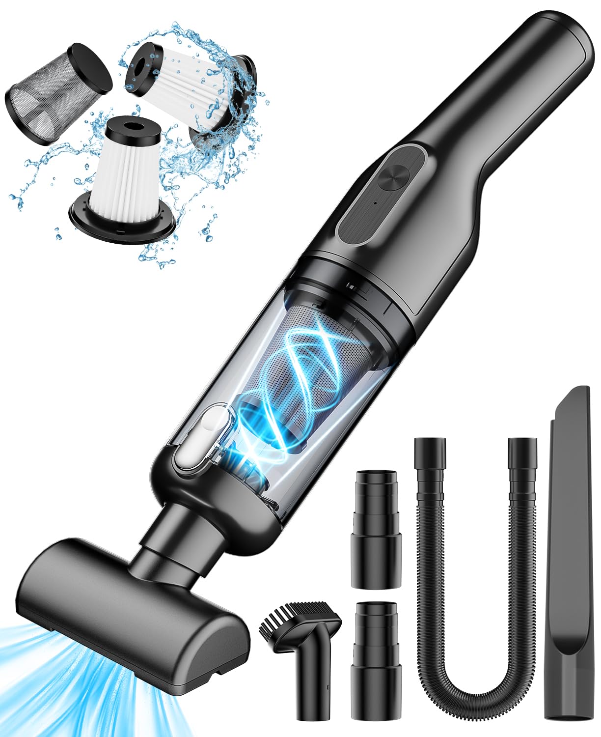 Vankarr Handstaubsauger Akku 16000Pa Handstaubsauger Kabellos Autostaubsauger Stark Mini Staubsauger Tragbarer Handsauger USB Auto Staubsauger Ohne Kabel