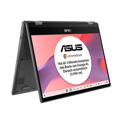 ASUS Chromebook Flip CM1 Laptop | 14" Ful-HD 16:9 IPS Touch Display | MediaTek Kompanio 510 | 8 GB RAM | 128 GB eMMC | ARM G52 MC2 | ChromeOS | QWERTZ Tastatur | Gravity Grey