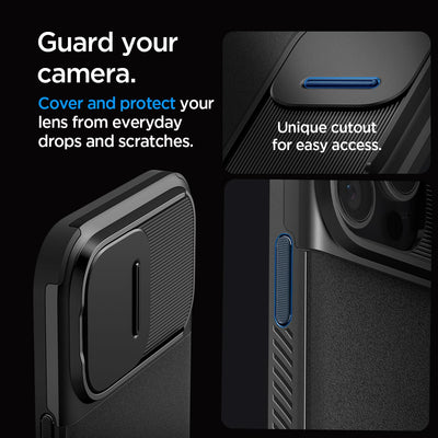 Spigen Optik Armor MagFit Hülle für iPhone 16 Pro Max, Kompatibel mit MagSafe Zubehör -Schwarz