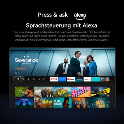 Xiaomi F, 43 Zoll (109 cm), 4K UHD, Smart TV, Fire TV, Triple Tuner DVB-C/S/S2/T/T2,HDR10, MEMC,Sprachsteuerung mit Alexa, 2GB+32GB, Kompatibel mit Apple AirPlay