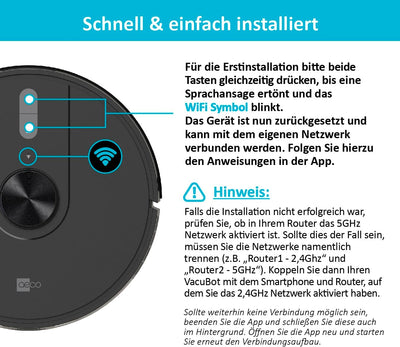 aeco VacuBot X5 PLUS Saug/Wischroboter & Absaugstation 5000Pa Saugkraft/LDS Navigation/120m²Saug- & 100m²Wischbereich/160min Akkulaufzeit/18mm Hindernisüberwindung/Infrarot Fernbedienung/App-Steuerung