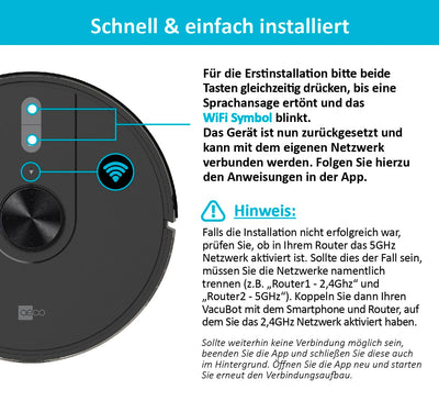 aeco VacuBot X5 PLUS Saug/Wischroboter & Absaugstation 5000Pa Saugkraft/LDS Navigation/120m²Saug- & 100m²Wischbereich/160min Akkulaufzeit/18mm Hindernisüberwindung/Infrarot Fernbedienung/App-Steuerung