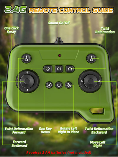 Kssvzz Ferngesteuertes Auto Raupe mit Musik, 2,4 GHz RC Stunt Car mit Spray & Cool Beleuchtung, 4WD 360°Rotation Krabbelndes Insekt Monster Truck, Spielzeug Geschenk für 3 4 5 6 7 8 9+Junge Mädchen