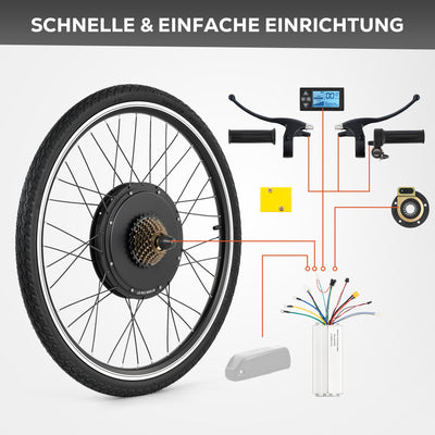 Viribus 26 Zoll Ebike Umbausatz E-Bike Hinterrad Umbausatz Kit Elektrofahrrad Umbausatz Ebike Conversion Kit Electric Bicycle Umbausatz Pedelec Umbausatz 1000W
