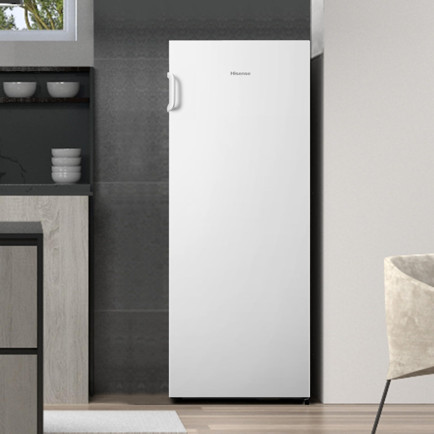 Hisense FV191N4AW2 Gefrierschrank/ TotalNoFrost/ SuperFreeze/ Türalarm/ Multiflow 360°/ BigBox/ 143,4 cm/ Gefrierteil 147 l/ 41 dB/ 205 kWh/Weiß