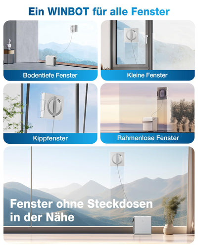 ECOVACS WINBOT W2 Omni Fensterputzroboter mit 6-in-1 Multifunktionsstation, integrierter 4500mAh Akku, Kantenreinigungsmodus, Weitwinkel-Sprühzerstäubungstechnologie, White