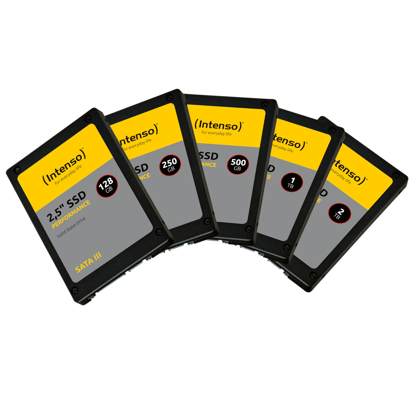 Intenso Interne 2,5" SSD SATA III Performance, 1 TB, 550 MB/Sekunden, Schwarz, Festkörper-Laufwerk