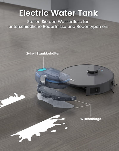 LEFANT M1G Saugroboter mit Wischfunktion,LiDAR Navigation, 4000Pa Staubsauger Roboter 200Min, Mehrstufiges Mapping, mit No-Go-Zonen, Saug und Wischroboter für Tierhaare, Teppiche und Hartböden
