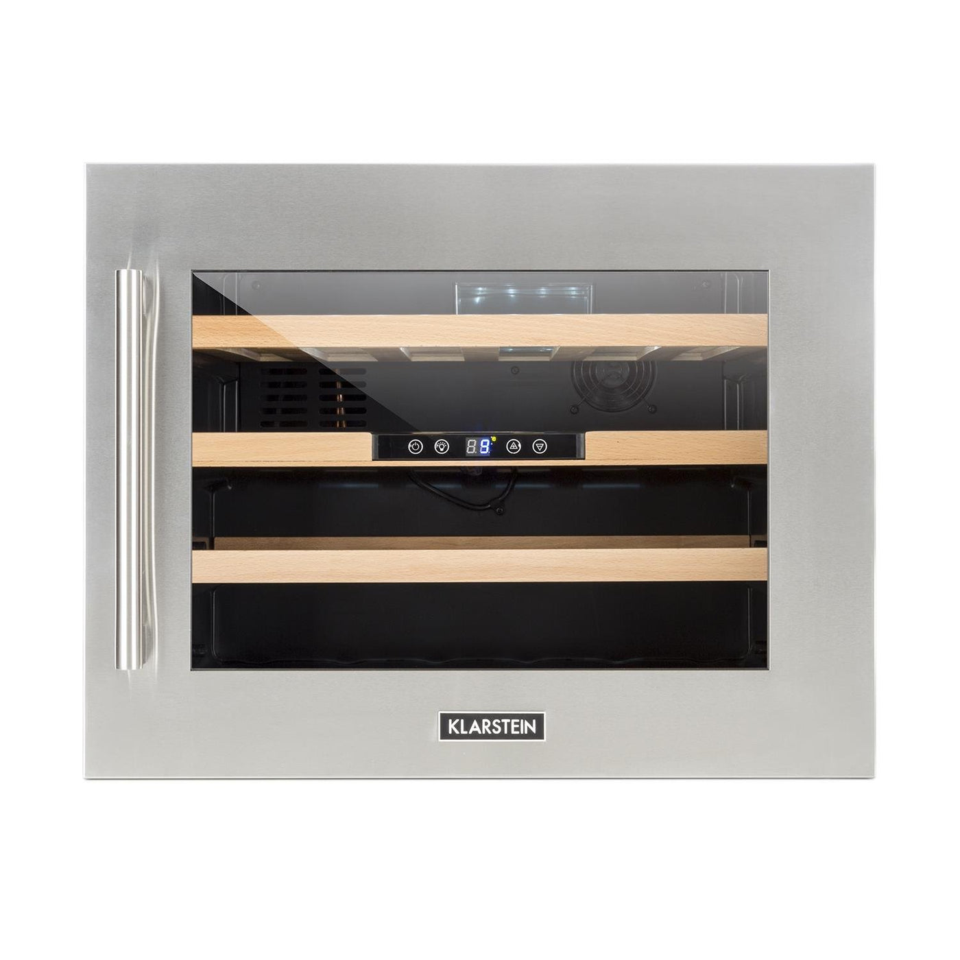 Klarstein Einbau-Weinkühlschrank, 1 Zonen Getränkekühlschrank Klein, Kleiner Weinschrank 57L, Wein-Kühlschrank Klein mit Glastür, Indoor/Outdoor Flaschenkühlschrank, Wine Fridge 24 Flaschen