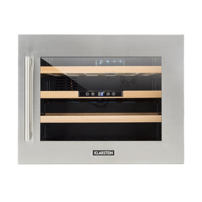 Klarstein Einbau-Weinkühlschrank, 1 Zonen Getränkekühlschrank Klein, Kleiner Weinschrank 57L, Wein-Kühlschrank Klein mit Glastür, Indoor/Outdoor Flaschenkühlschrank, Wine Fridge 24 Flaschen