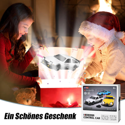 BuzzoXerex Drift Auto Ferngesteuert, Mini Drift Car, 1:24 4WD Mini RC Auto mit LED-Leuchten,18 km/h, RC Ferngesteuertes Spielzeugauto für Erwachsene und Kinder ab 6 Jahre älter (Weiß)