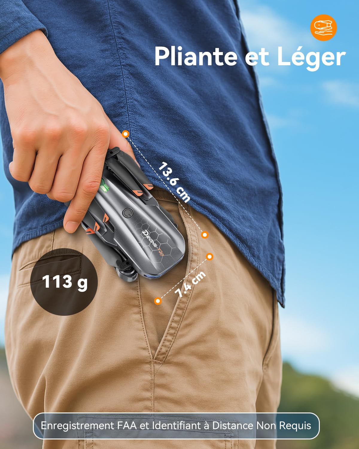 FERIETELF T29 Drohne mit Kamera 1080P HD – Faltbar Mini Drohne für Kinder & Erwachsene | WiFi FPV, 2x 1200mAh Akkus, Quadrocopter für Anfänger, Drone Kinderspielzeug Geschenk