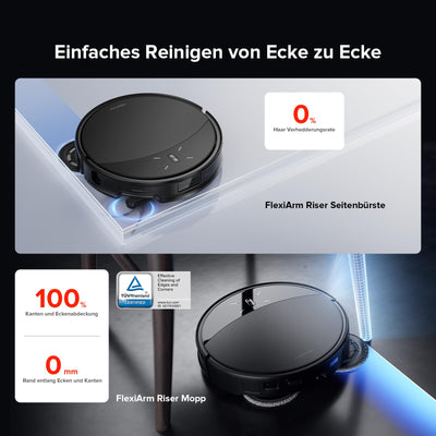 roborock Saros 10R Saugroboter mit Wischfunktion&Hebarem Wischmopp, 7,98cm Ultra-Slim Design, StarSight System 2.0, Zero-Tangle System