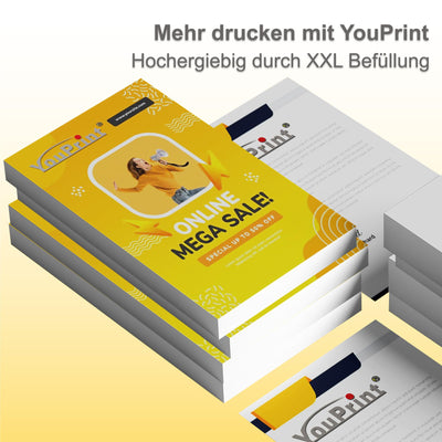 youprint Bundle TR7650 Multifunktionsgerät (Drucker, Scanner, Kopierer) mit 5 XXL Druckerpatronen