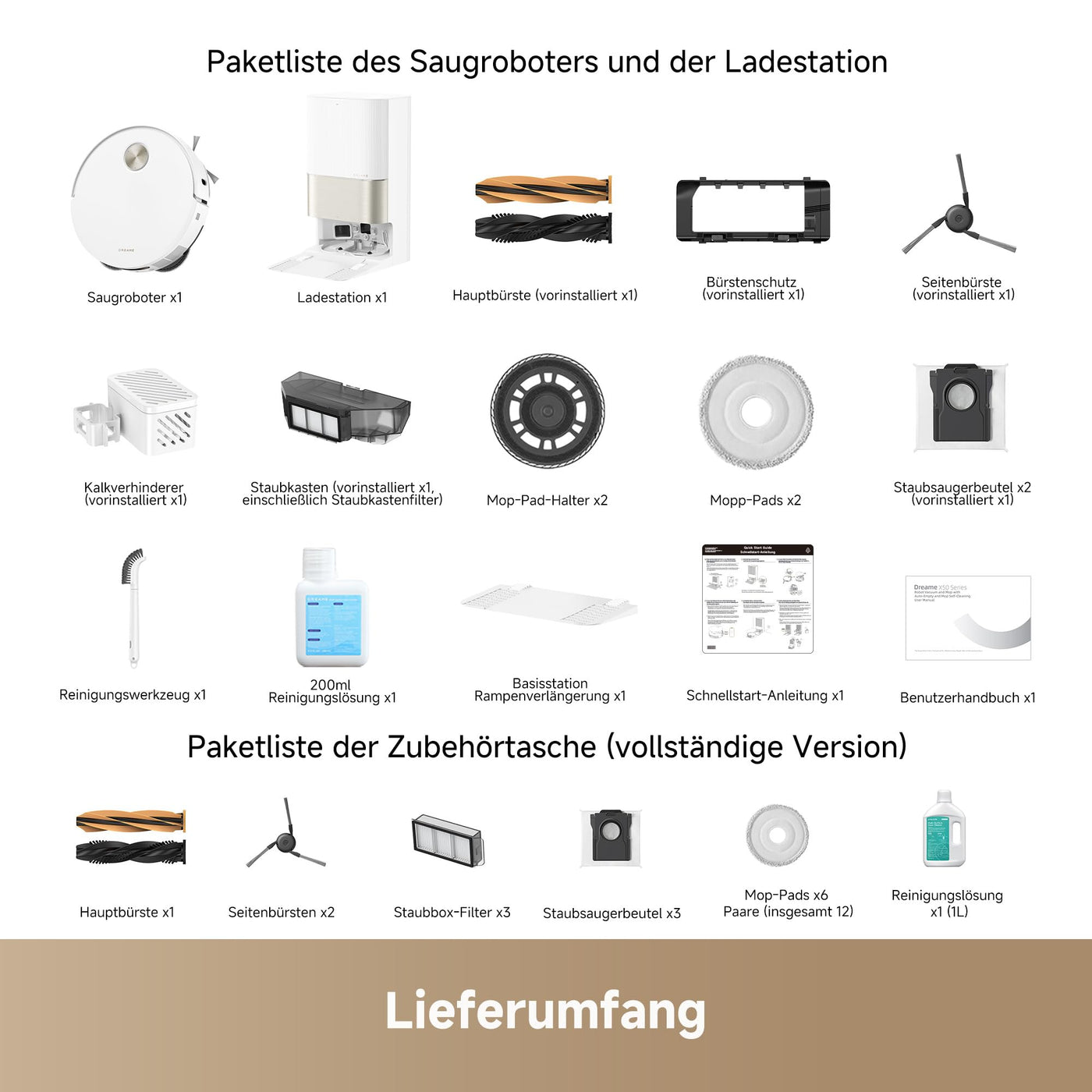 DREAME X50 Ultra Complete Saugroboter mit Wischfunktion,20.000Pa Saugkraft,6 cm Hindernisfreiheit, mit Wischfunktion&Hebarem Wischmopp,KI-Hindernisvermeidung und 360° Navigation