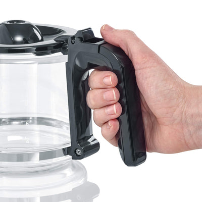 SEVERIN Kaffeemaschine "TypeSwitch" mit Glaskanne, AromaSwitch zur Wahl zwischen 2 Brühprofilen, Kaffeeautomat für bis zu 10 Tassen, 1.000W, Edelstahl-gebürstet-schwarz, KA 4825