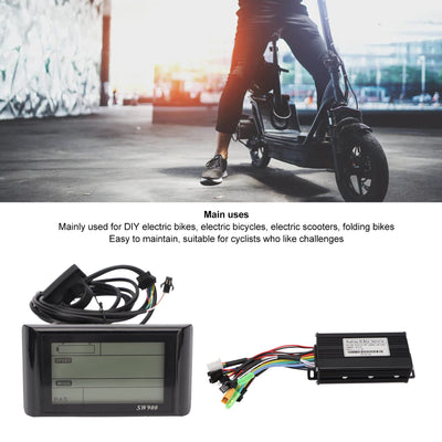 SPYMINNPOO Controller und LCD Display Kit, 26A DC 24V 36V 48V Wärmeableitung LCD Display Panel Brushless Controller für Fahrrad