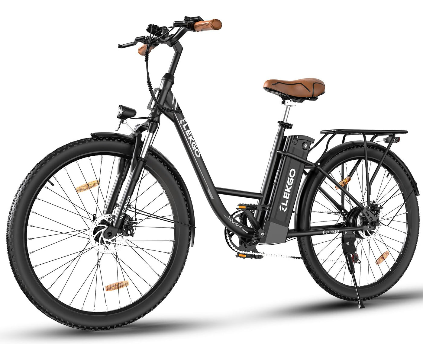 ELEKGO 28 Zoll E-Bike Elektrofahrrad, 7-Gang-Getriebe, 36V Abnehmbarer Akku, City Bike mit Geschwindikeit bis 25km/h，LCD-Display，Ausgestattet mit stoßdämpfenden Gabeln