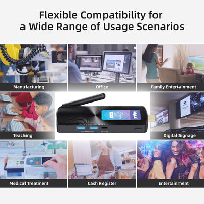 MeLE PCG02 Mini PC Stick Lüfterlos Windows 11 Pro Celeron J4125 8G 256G Tragbar Desktop Computer Stick HDMI 4K 60Hz, Wi-Fi5, Gigabit Ethernet, BT4.2 für Business Büro Industrie IOT Medien Haus